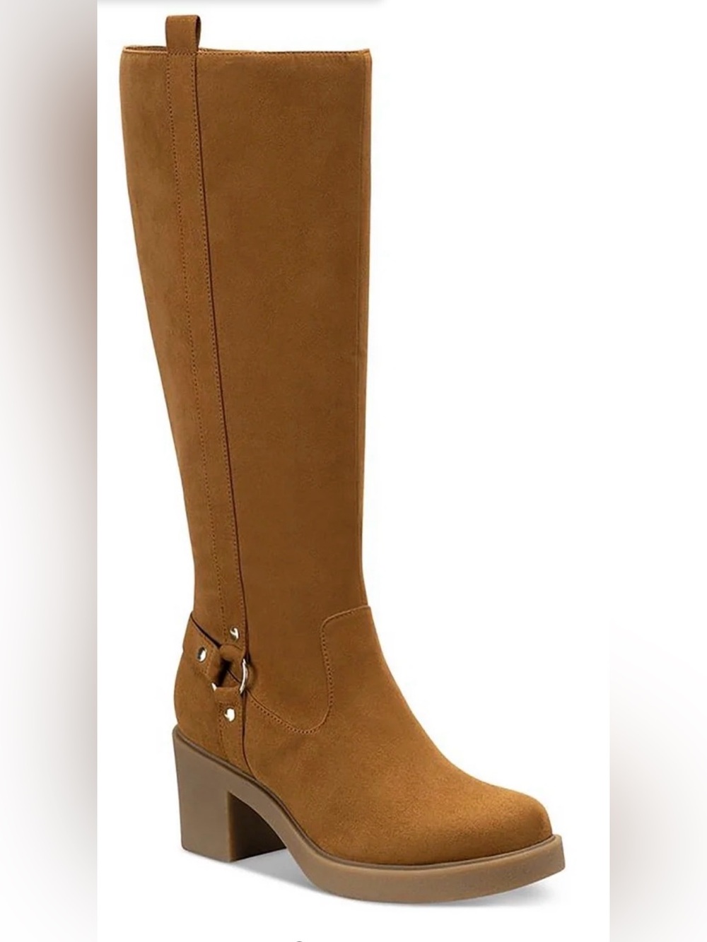 Style & Co. Brettaa Brown Faux Suede Knee-High Block Heel Boots- Size 8.5M New